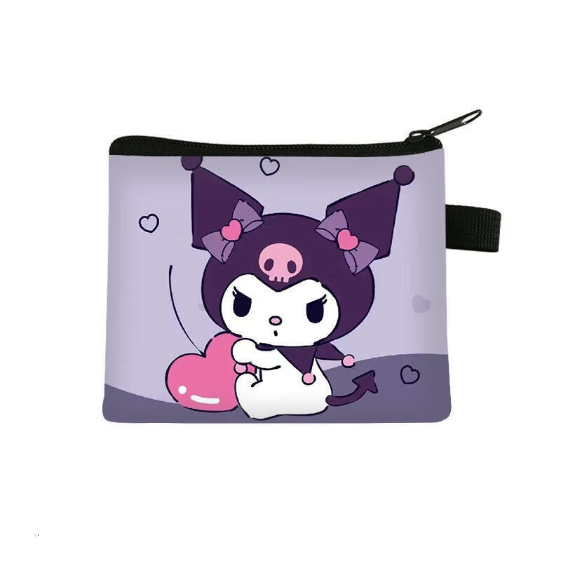2025 New Honor of Kings Collaboration Kuromi Cartoon Cute Children's Zipper Short Printed Card Holder Coin Purse