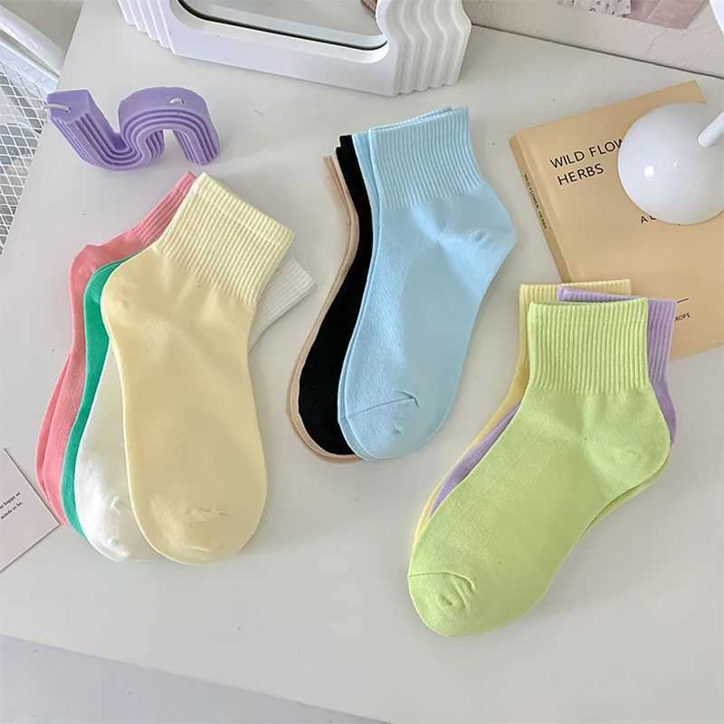 Womens Solid Socks Comfortable Breathable Colorful Casual Soft Vibrant Candy Colored Short Socks Cute All Season Girls Boat Socks T250602