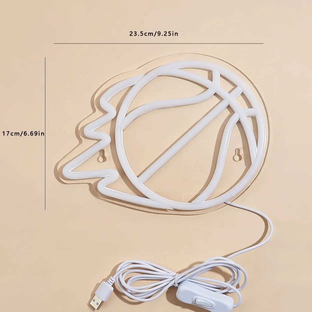 Chi-buy LED Neon Basketball USB Powered Neon Signs Night Light 3D Wall Art Game Room Bedroom Living Room Decor Lamp Signs XJ250602