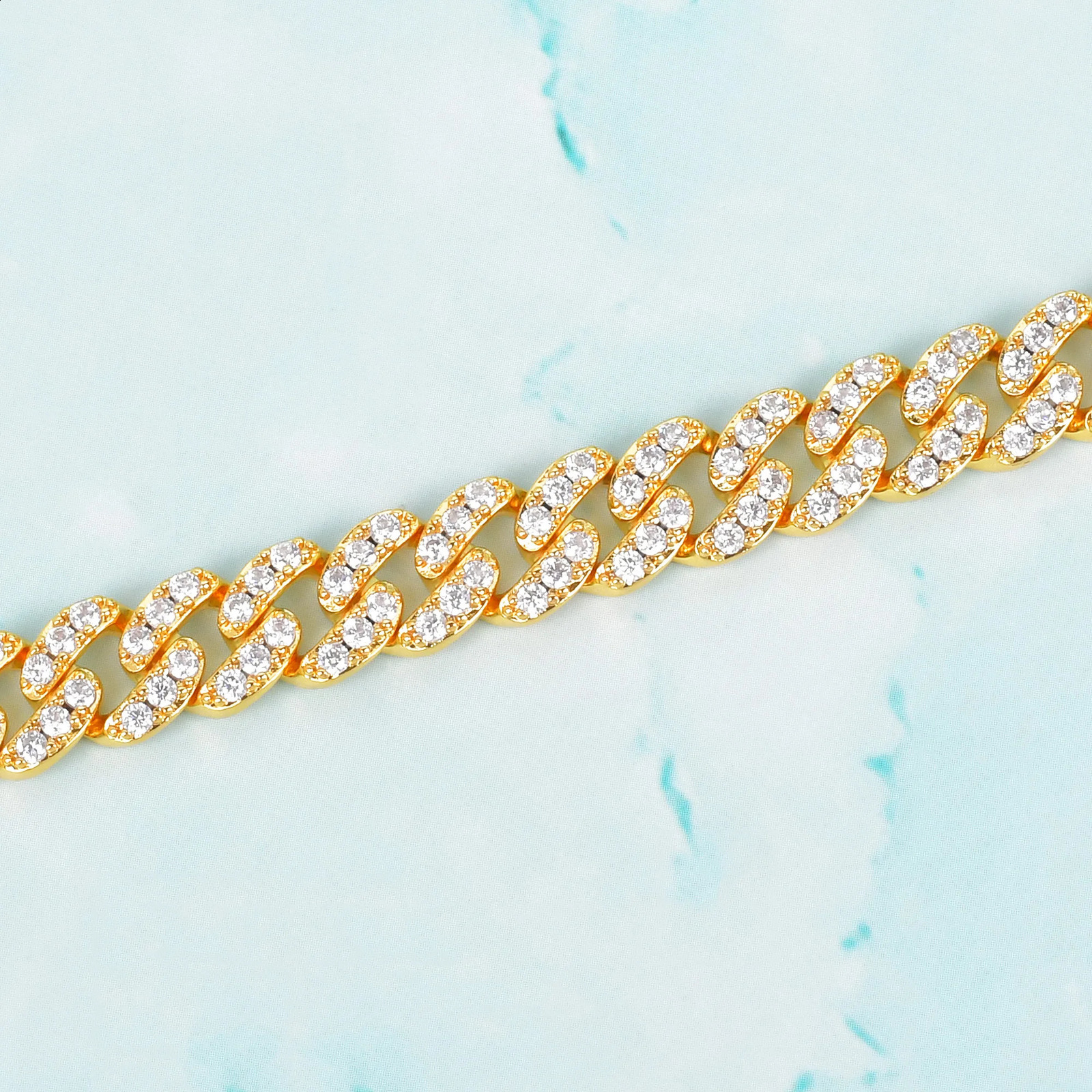 Drip Letter 8 inch Bracelet Gold Color Miami Cuban Link Women Fashion Jewelry Hip Hop Rock Street Style 250530