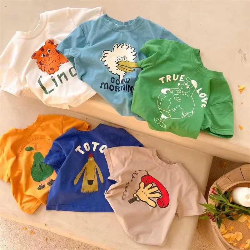 Kids T-shirt Summer 2023 Tops for Boys Short-sleeve Girls Shirts Cartoon Children Blouse Baby Tees Toddler Outerwear Clothes T250603