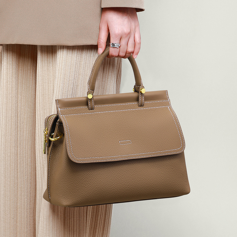 Light Luxury High-end Designer Bag 2025 New Summer Genuine Leather Fashionable Handheld Women's High-quality Large Capacity Single Shoulder Cross