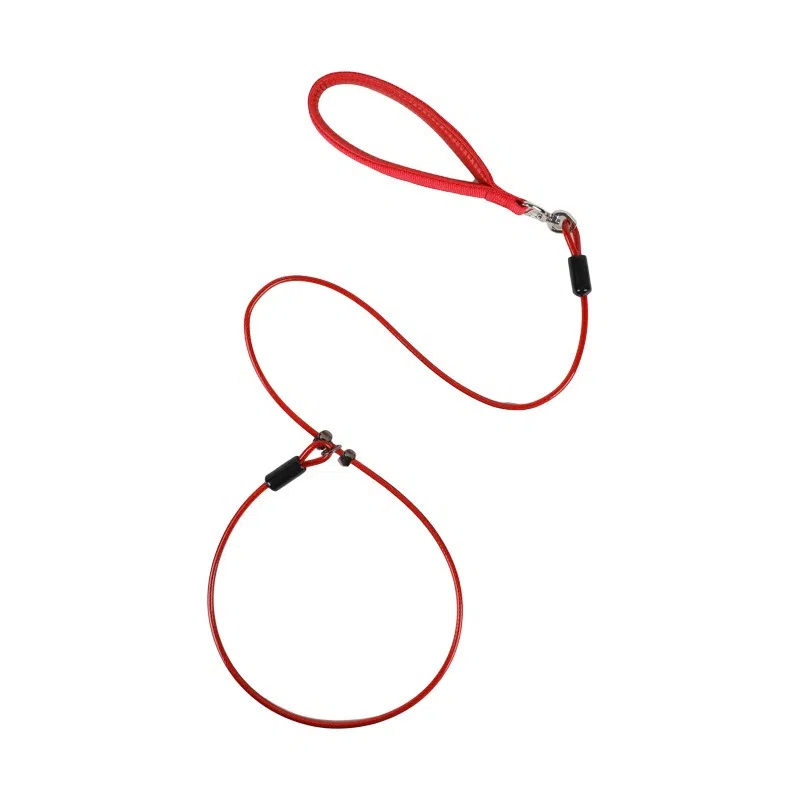 Durable Steel Wire Dog Slip Leash with Comfort Handle - No-Pull Training & Everyday Walking