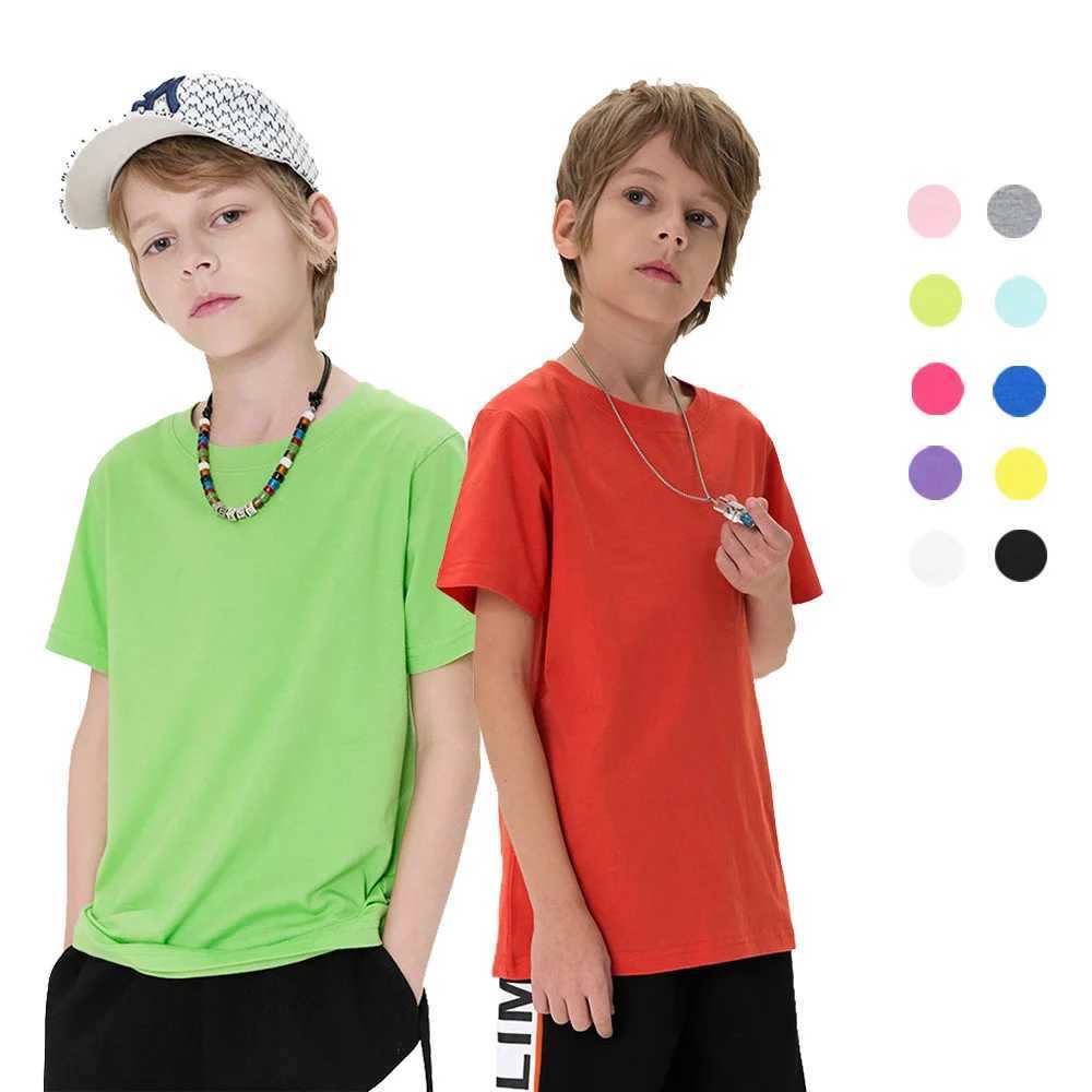Blank T Shirt 100% Cotton for Boys Girls Clothes Short Sleeve Baby Girl Tshirt 9 to 12 18 24 Months Green Purple Blue Child Tops T250603