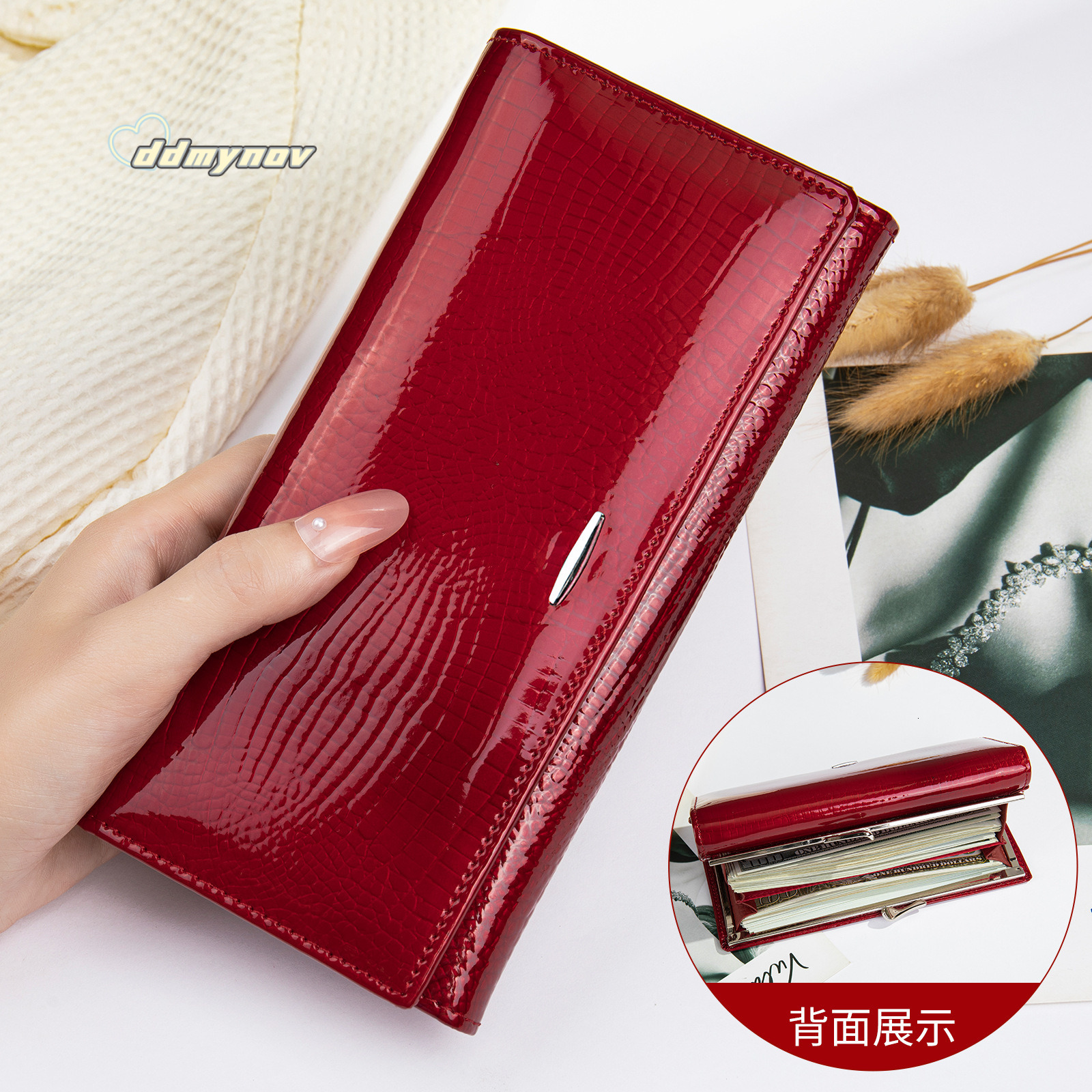 Genuine Leather Small Bag Crocodile Pattern Cowhide Wallet Women's Long Clutch Fashion Handbag ddmynov ddmynov