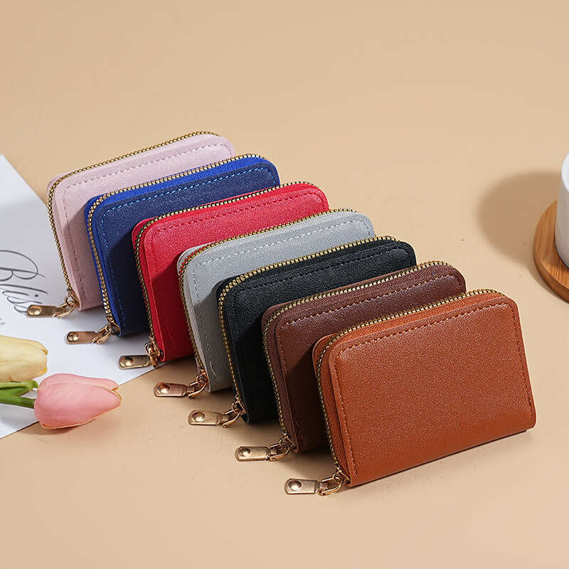 Solid Color Accordion Women, Small and Exquisite Anti-Degaussing Case for Men, Multi-Card Slot Large Capacity Bank Card Holder