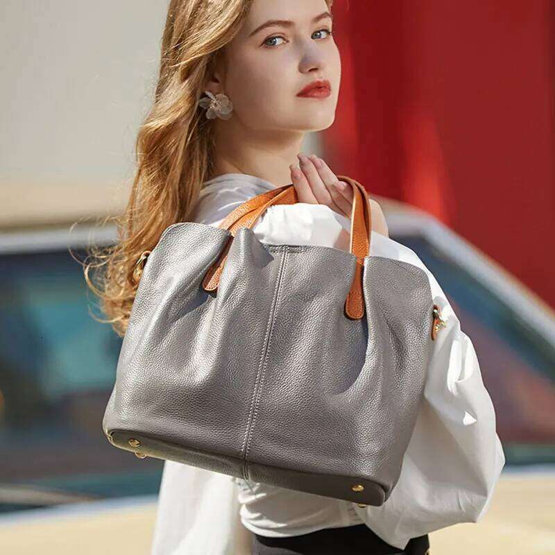 Women's 100% Genuine Leather Designer Shoulder Bag Soft Cowhide Handbags Large Capacity Crossbody Bags For Women