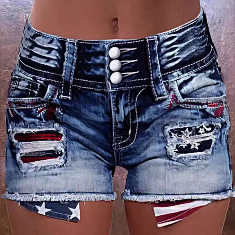 Embroidered Floral Multi-Button High-Waist Comfortable Slim Fit Fashion Straight-Leg Casual Jeans B5