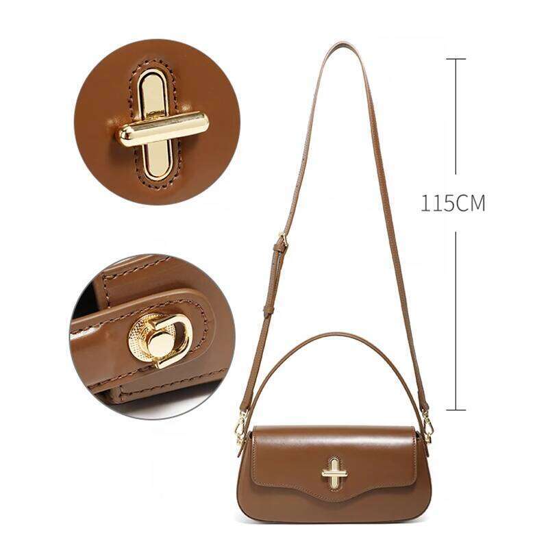 2025 New Genuine Leather Women's Stick Senior Designer Shoulder Bag Fashion Handbag Commuter