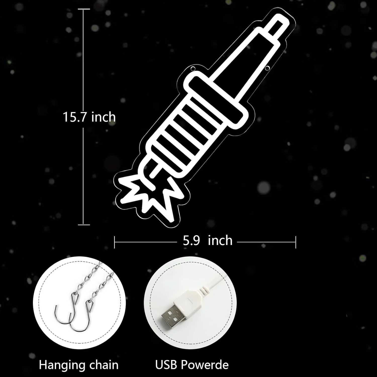 Spark Plugs Neon Sign LED Neon Sign for Wall Decoration with USB Dimmable Neon Sign for Different Occasions Like Bar Party Gifts XJ250602