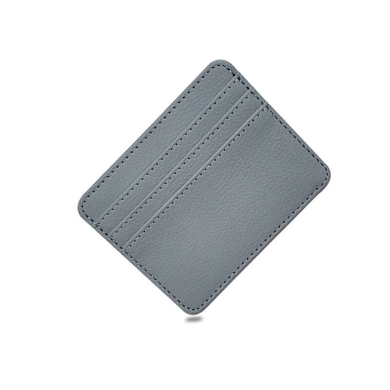 Minimalist Thin Large Capacity Small Multi-Functional Slot Unisex Exquisite Leather PU Holder Card Sleeve