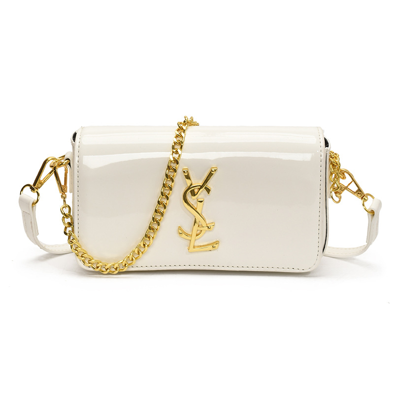 Ladies Graceful High Shine Square 2025 New Simple Fashion Chain Shoulder Commuter Crossbody Bag