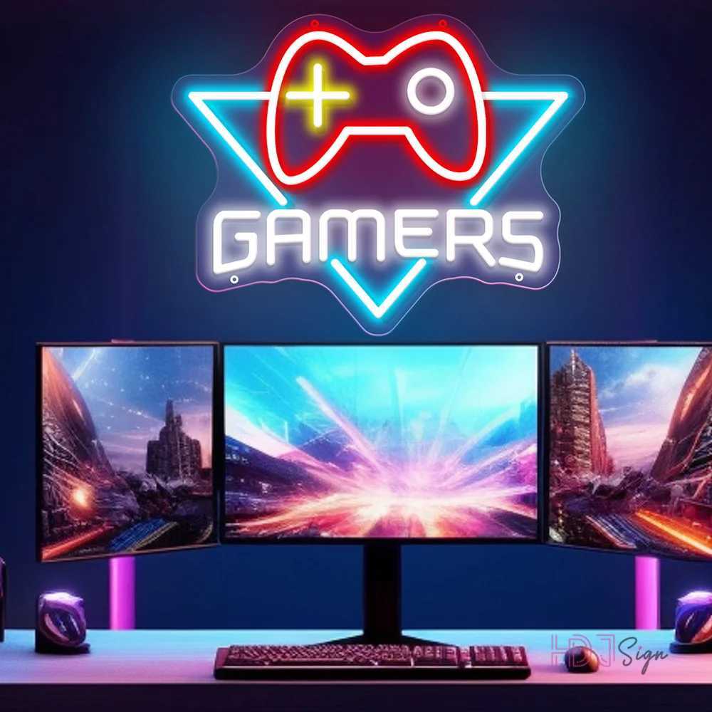 Gaming Neon LED Sign Bedroom Wall Decoration Game Room Neon Lights Sign USB Party Bar Club Gamer Room Decoration Neon Night Lights XJ250602