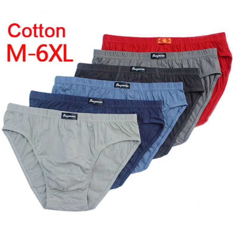 00% Cotton Mens Briefs Plus Size Mens Underwear Panties 5XL/6XL Mens Breathable Panties Solid Sexy Comfortable Shorts W250603