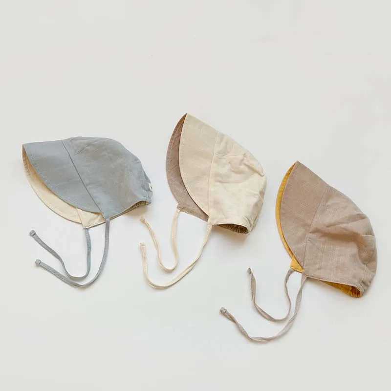 New Arrived High Quality Baby Cotton Fisherman Hat INS Hot Strap Double Sided Tire Cap Extra Wide Brim Sun Hat For Boys Girls W250602