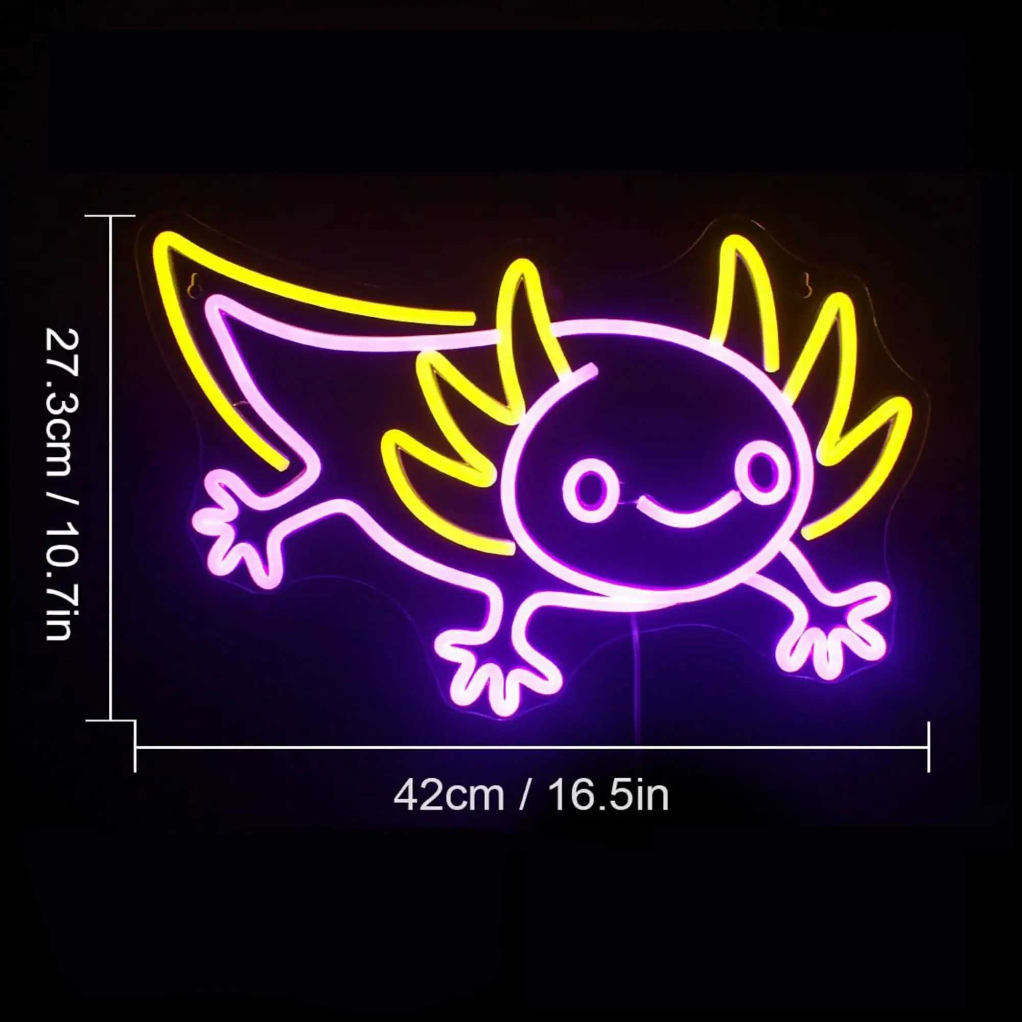 Axolotl Neon Sign USB LED Light for Wall Decor Adorable Ambiance in Bedroom Game Room Perfect Gift for Amphibian Enthusiasts XJ250602