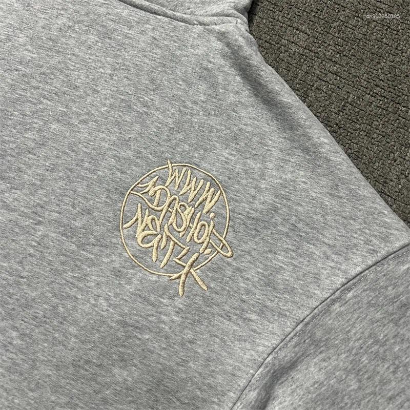 Mens Hoodies Oversize Embroidery Ida.sply Zip Grey Hoodie Men Women Top Quality IDA Hooded Street Pullover