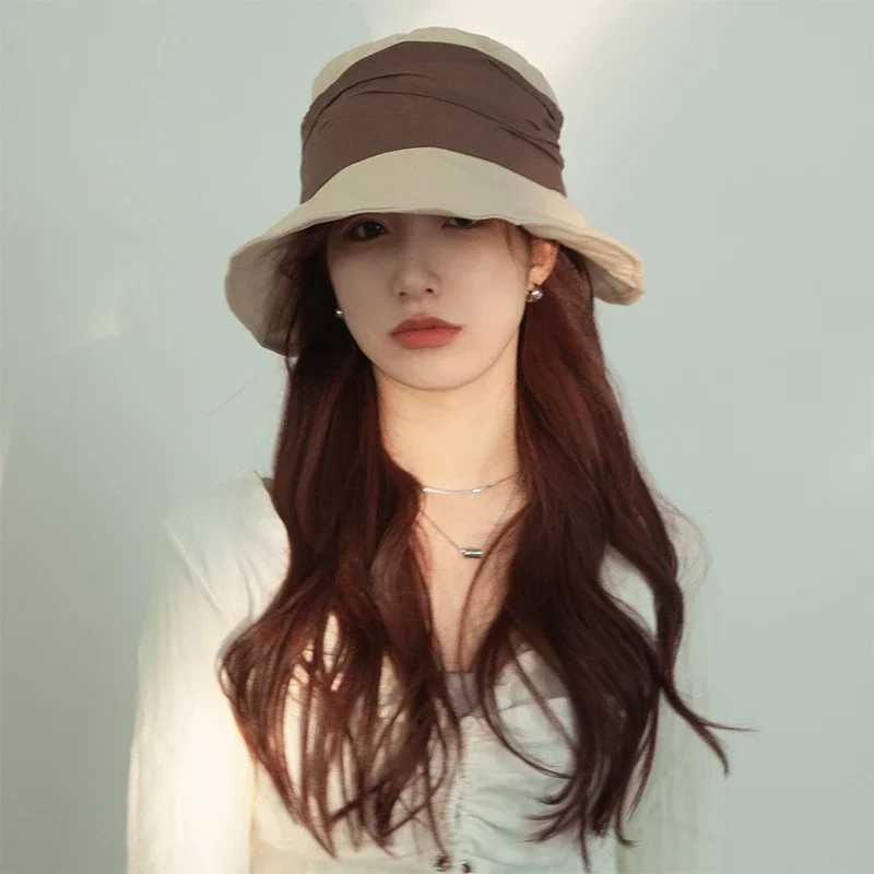 Japanese Retro Cotton and Linen Bucket Hats for Women Summer Thin Sunscreen and UV Protection Sun Hat Large Brim Basin Caps W250602