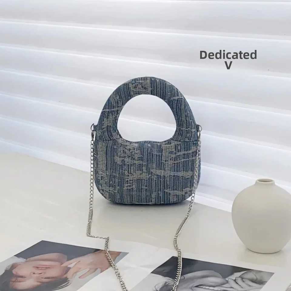 Mini 3D Denimcanva Clutch Crossbody Bag Ceramic Bean Box Mobile Phone Bag Handheld Diagonal Bags Hard Material Y250603