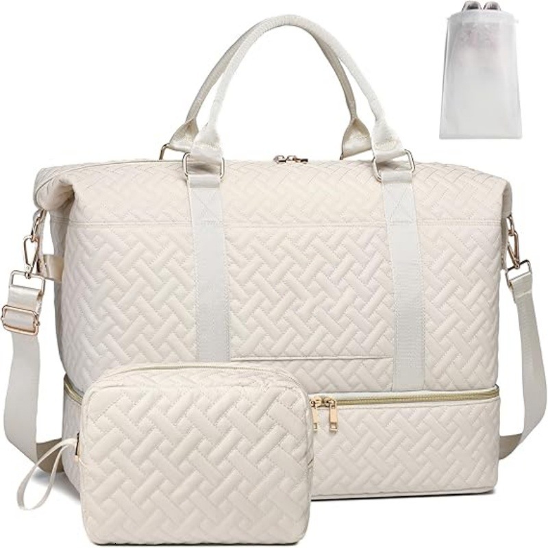 Fashion Trend Large Capacity Travel with Shoe Compartment, Dry and Wet Separation, Personalized Trolley Fiess Bag