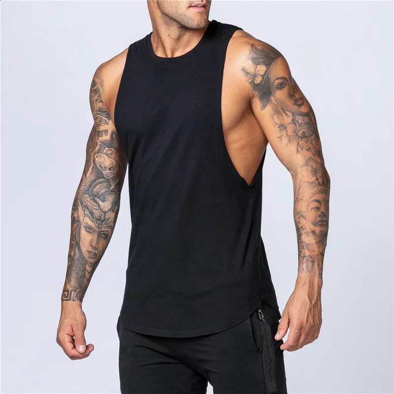 Mens Gym Clothing Summer Fitness Cotton Tank Top Men Jogging Bodybuilding Sleeveless Shirt Breathable ONeck Casual Muscle Vest 250527