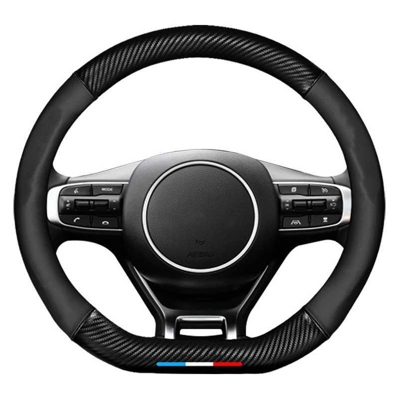 Car Carbon Fiber Leather Steering Wheel Cover For Kia K5 K4 K3 K2 Rio Forte 5 Ceed Ceed 2 Proceed GT Cerato 3 Venga SorentoL R250603