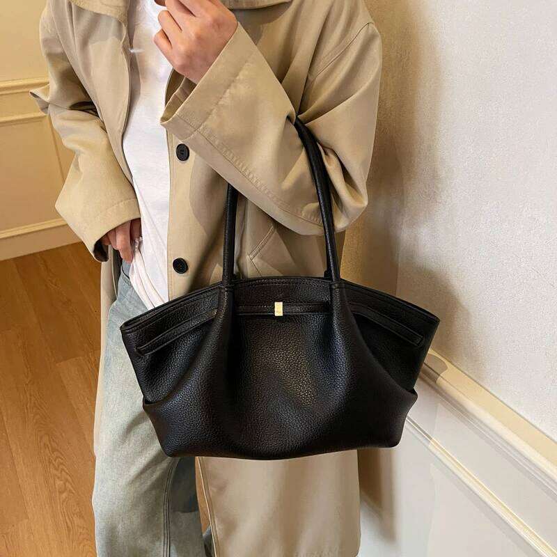 MOODS Lychee Pattern Underarm Shoulder Bags For Women Soft PU Leather Large Capacity Mini Tote Bag 2025 Designer Handbags