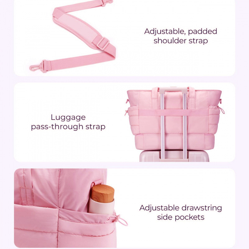 New Double Travel Duffel Gym Bag Women's Lightweight Puffy Handbag