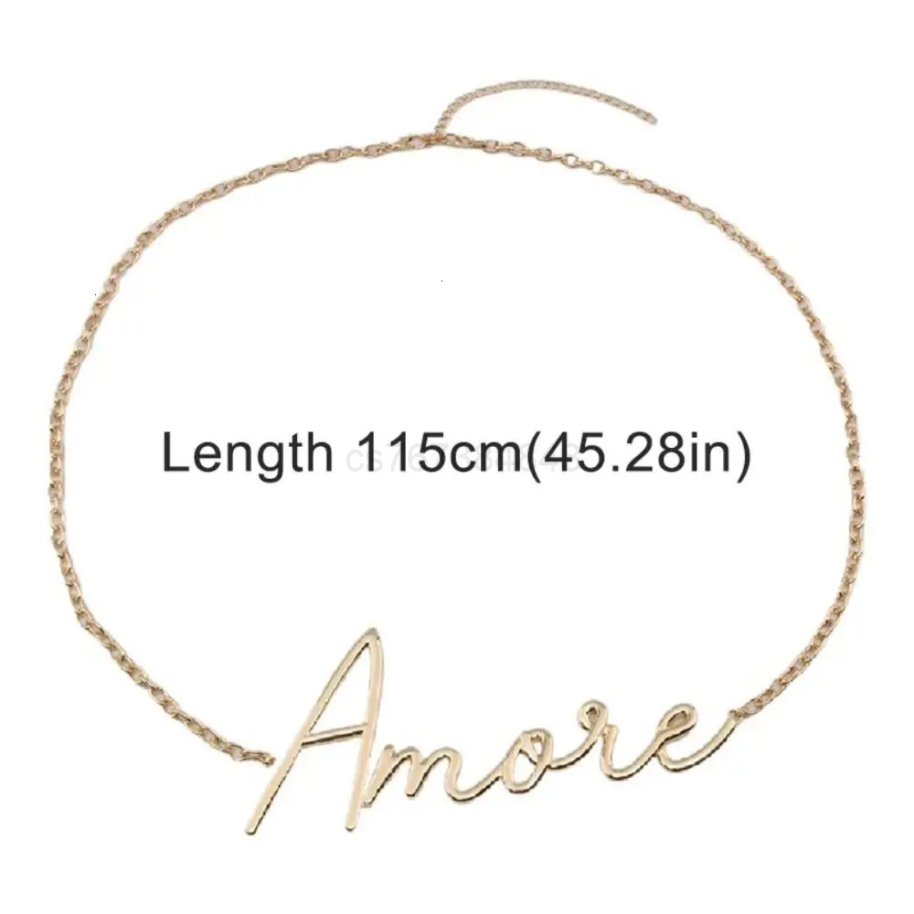 Minimalist Metal Waist Chain Belt Retro Letter Charm Elegant Fashion Body Jewelry for Women L250926