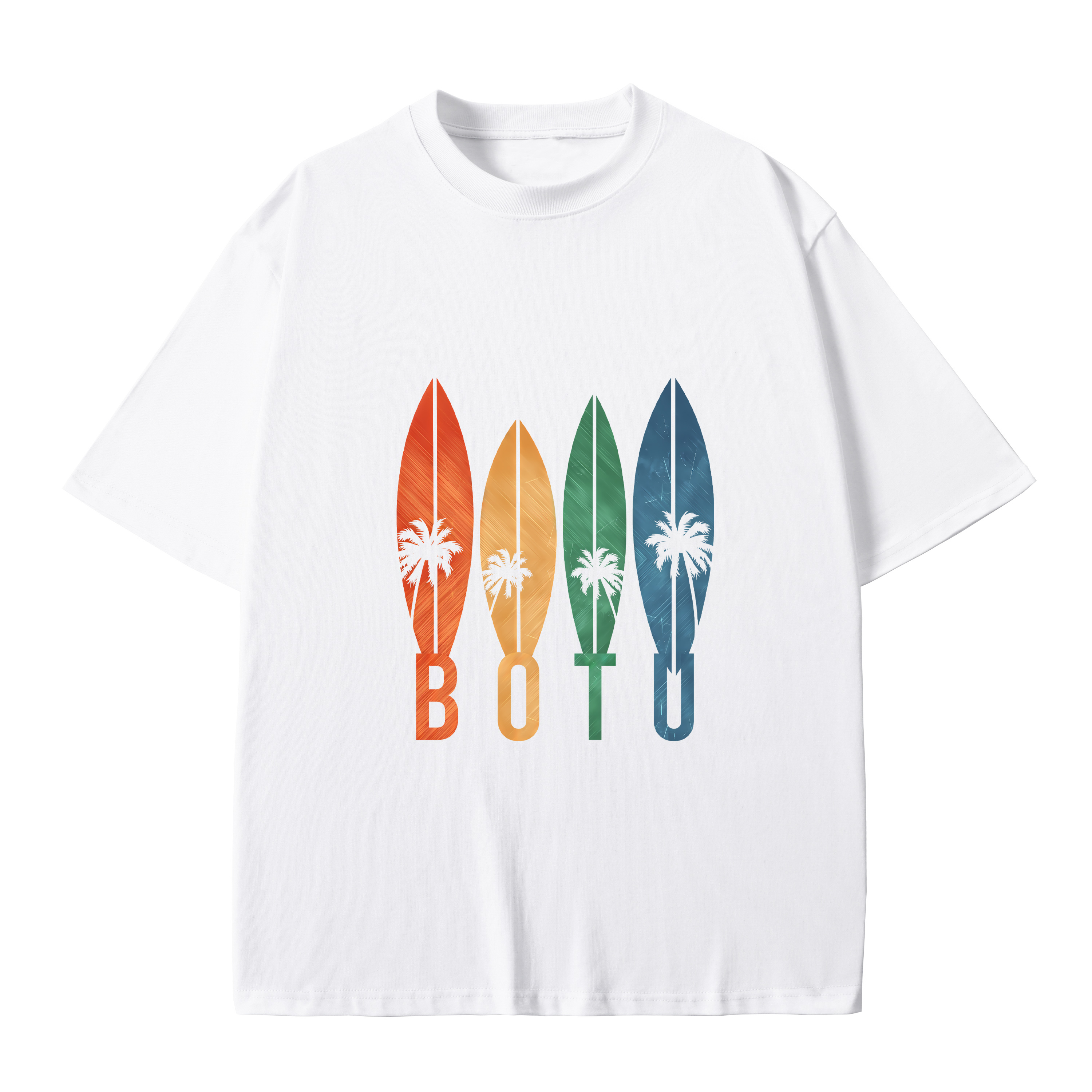 T-shirt men's top designer cotton T-shirt Coconut tree pattern short sleeved clothing high-quality fashionable T-shirt BROADTRUE