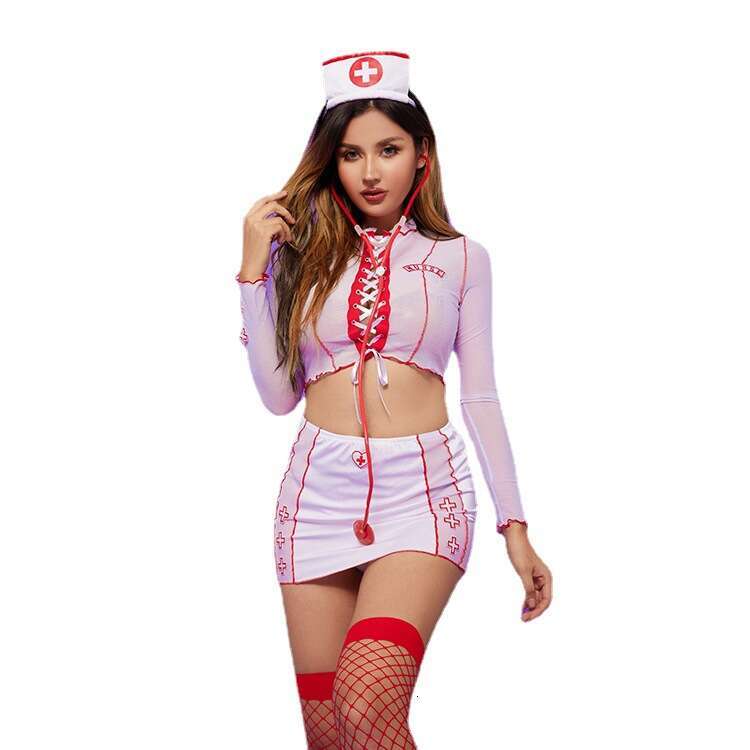 Spell Lingerie Porn Suits Uniform Temptation Set Sexy Mesh See Through Nurse Costume Lingerie Sexy Lingerie