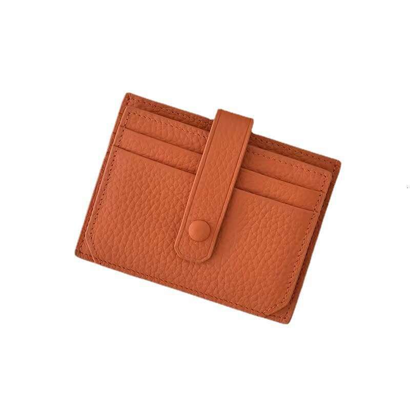 Korean Style Thin Small Holder Multi-Functional Slot Men and Women Exquisite Leather PU Clip Card Sleeve