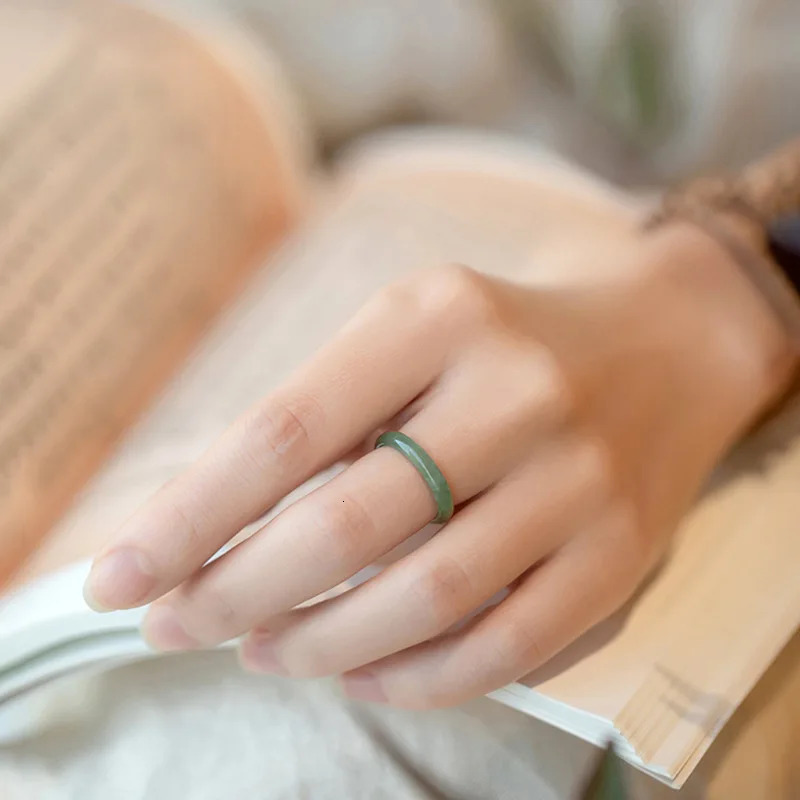 Inner Diameter 14mm-22mm Natural Emerald A-goods Ring For Men Women Couple Pair Circle Jade Hand Jewelry Wholesale Drop 250528
