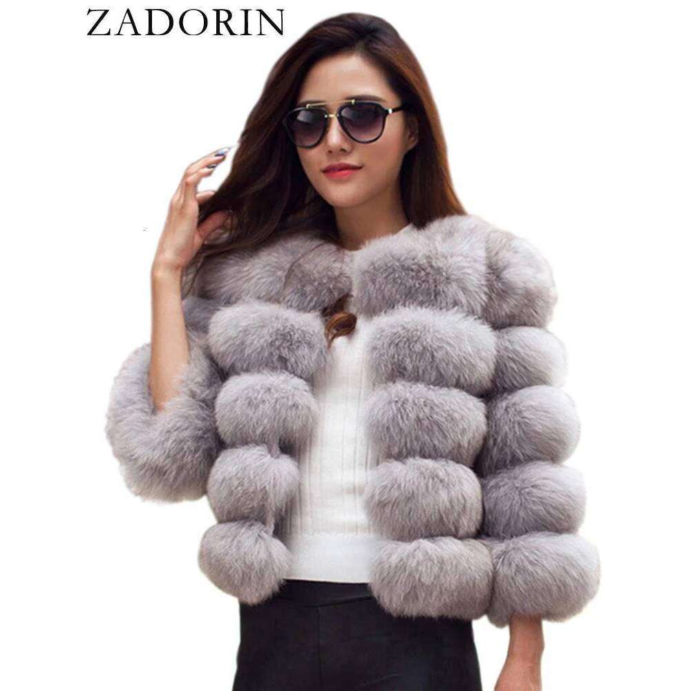 ZADORIN S-5XL Mink Coats Autumn Winter Fluffy Black Coat Elegant Thick Warm Faux Fur Jackets For Women 2024 Tops