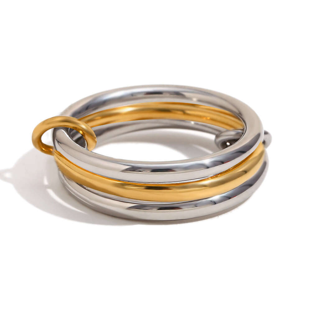 Titanium Ring Set Interlocking Stackable Rings Stainless Steel Plain Bands New Arrival