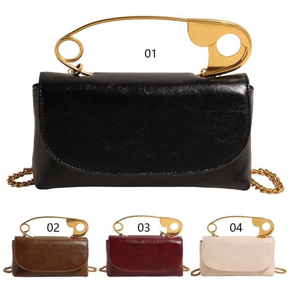 Women Creative Pin Handbag with Chain PU Leather Casual Flap Bag Large Capacity Versatile Sling Bag Wedding Party Evening Bag Y250603
