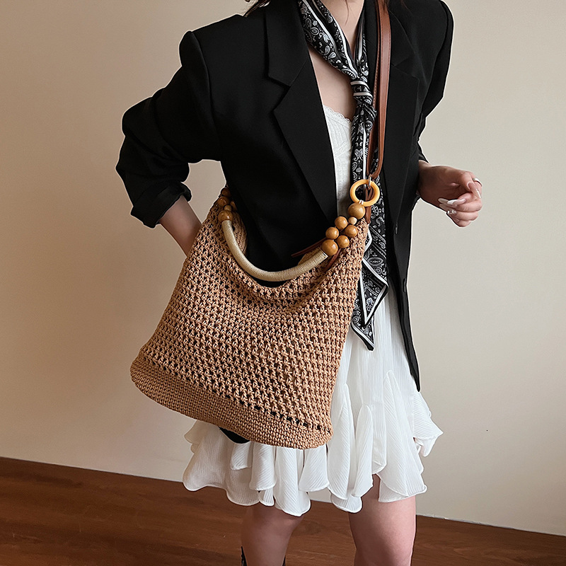 designer Beach Vacation Lazy Style Woven Bag for Women 2025 Summer New Large Capacity Versatile Straw Tote Bag