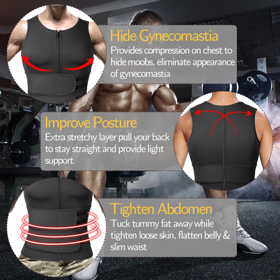 Men Shapewear Waist Trainer Sauna Suit Sweat Vest Slimming Underwear Weight Loss Shirt Fat Workout Tank Tops Body Shaper 250603