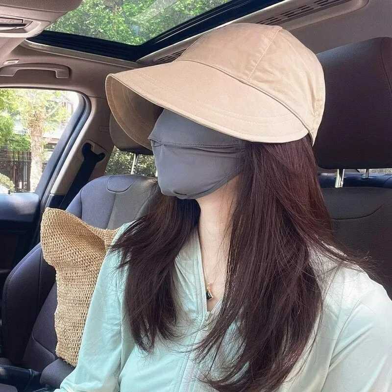 Fashion Foldable Wide Brim Sunscreen Hat Drawstring Adjustable Baseball Cap Summer Breathable Fisherman Cap for Women Beach Hat W250602