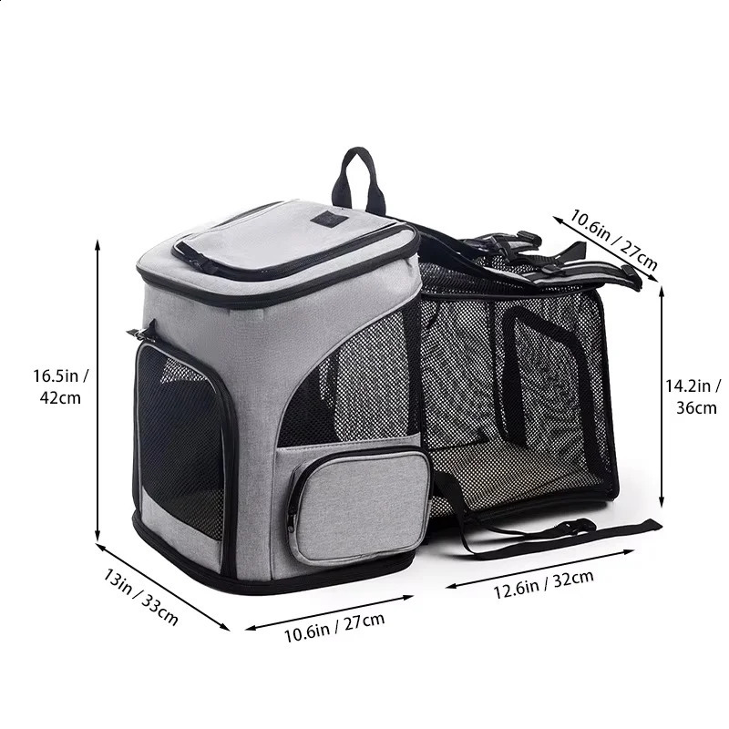 Breathable Pet Cat Backpack Foldable Pet Transport Travel Bag Expandable Large Capacity Creative for Cats Dogs#S 250526