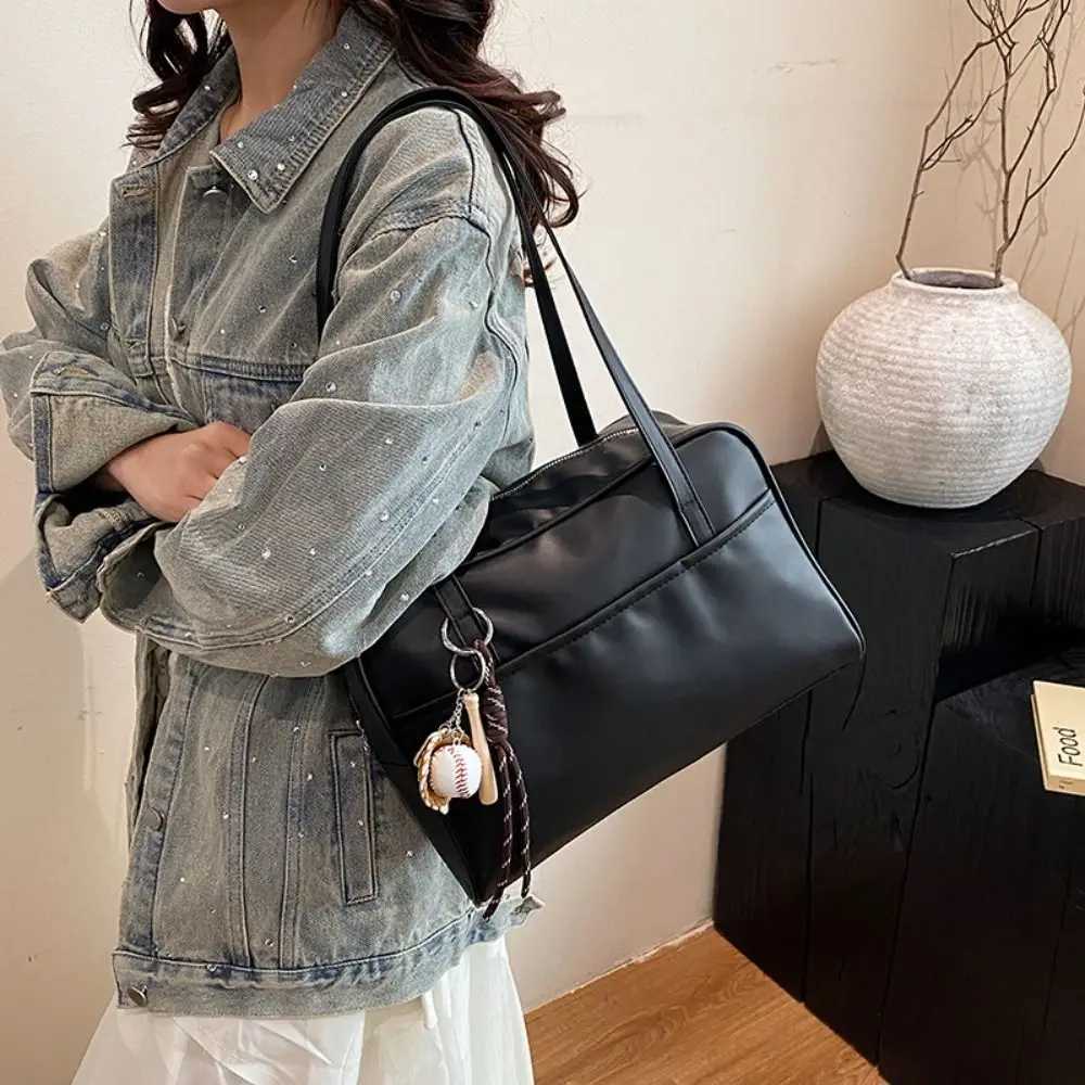 Women Fashion PU Leather Shoulder Bag Large Capacity with Pendant Crossbody Bags Y250603