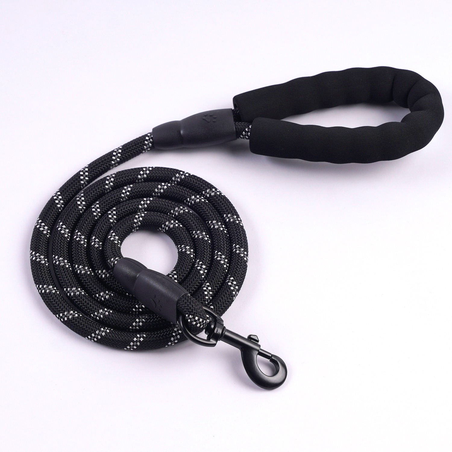 Reflective Rope Dog Leash with Padded Handle & Reinforced Metal Buckle - Anti-Explosion & Anti-Strangulation Pet Lead for Small, Medium, Large Dogs