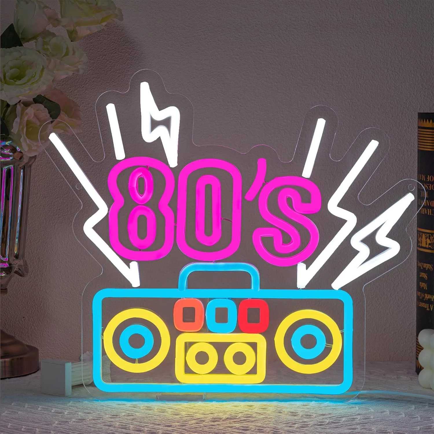 To The 80s Back Neon LED Sign Retro Game Console Room Decoration For Retro Store Disco Living Room Party Dimmable Wall Lamp XJ250602