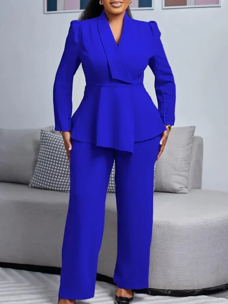 2 Piece Women Sets Plus Size Arrival Matching Two Pieces Sets Blazer Coat Top Pants Suits Outfits Clothing250530