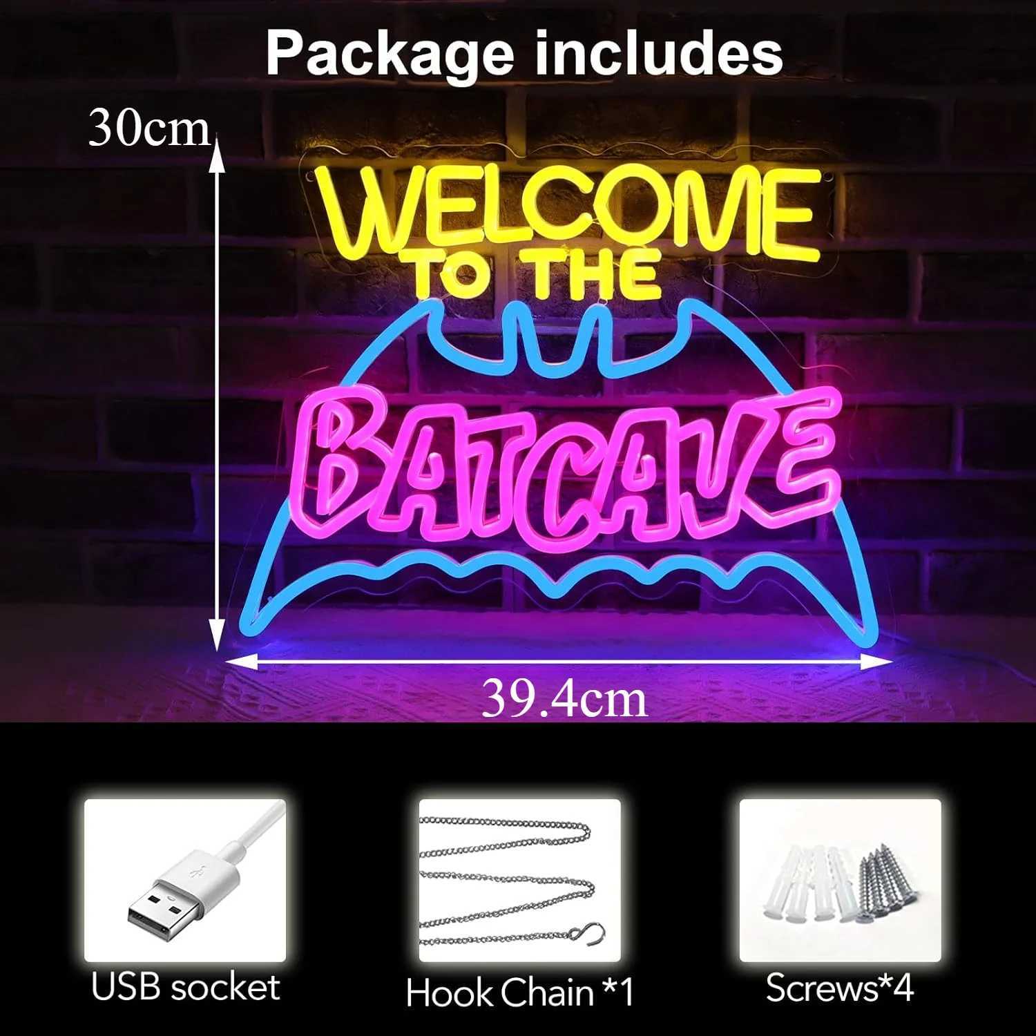 Bat Cave Neon Light Sign Dimmable LED Neon Sign For Wall Decor Party Club Bar Man Cave Funny Bedroom Decor Halloween Art Gift XJ250602