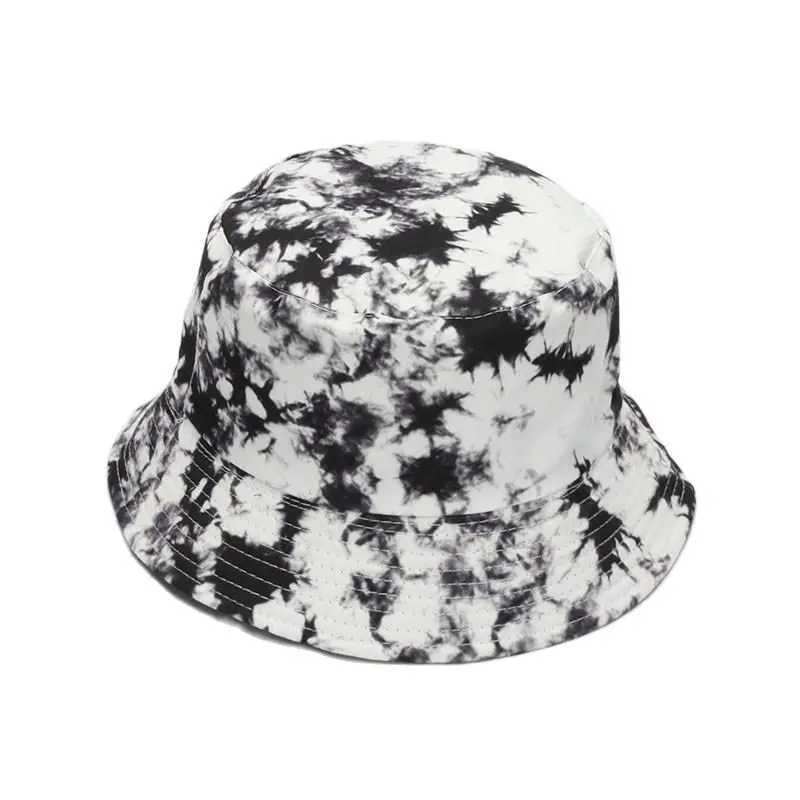 Bucket Hat Women Men Summer Reversible Print Cotton Sun Protection Fisherman Cap Panama Hat Bob Hat Hip Hop Kpop Dance Fashion W250602