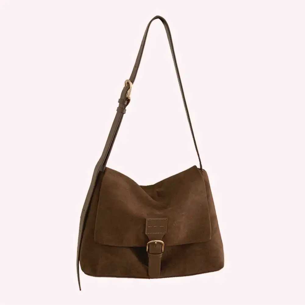 Women Chic Hobo Bag Large Capacity Stylish Crossbody Bag Solid Color Trendy Satchel Bag Adjustable Strap Simple Commuting Bag W250602