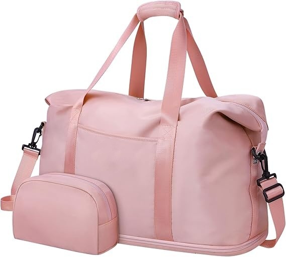 New Sports Bag with Dry and Wet Separation, Floral Pattern Women's Handheld Travel Bag, Large Capacity