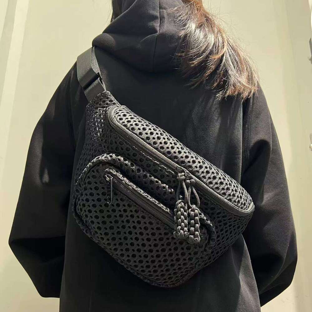Women's bag crossbody bag saddle bag fashionable mesh lightweight multi pocket portable and compact