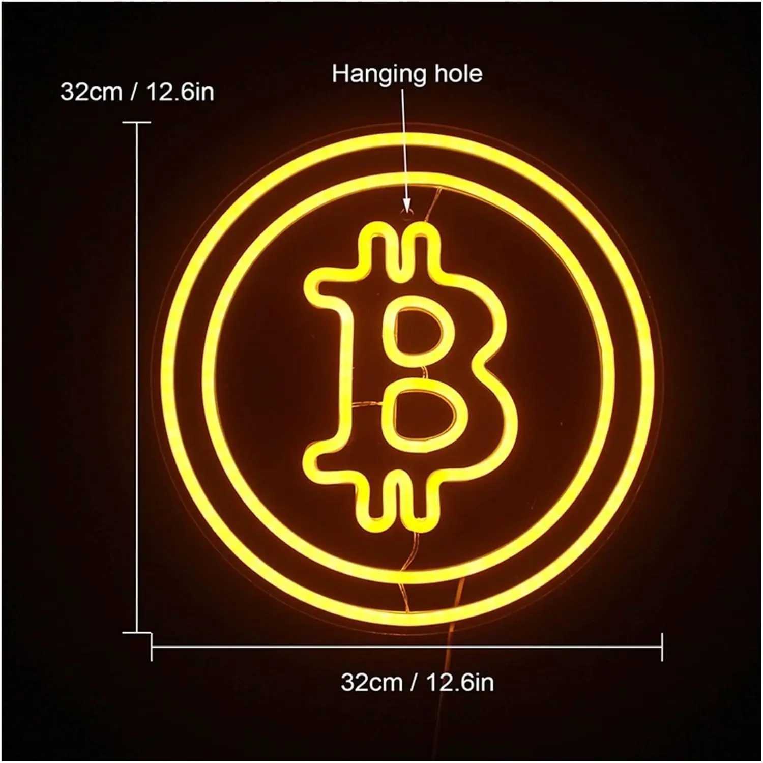Bitcoin Neon Sign Neon Wall Decoration with Dimmer Switch USB-powered LED Neon Light Sign for Bars Parties Restaurants XJ250602